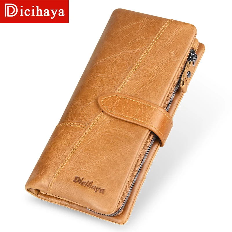 Длинный кошелек DICIHAYA на застежке популярный бумажник для карт деловой мужской из
