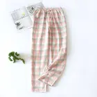 Женская летняя обувь размера плюс, для сна, нательное белье брюки в горошек для девочек; Цвет брюки хлопковые пижамы двухслойная дома пижамные штаны тонкие свободные штаны