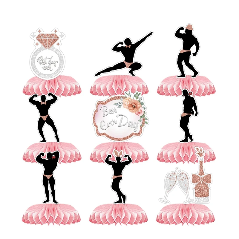 

9 PCS Bachelor Party Honeycomb Centerpieces Ornaments For Table Decorations For Man Birthday And Proposal Ceremony