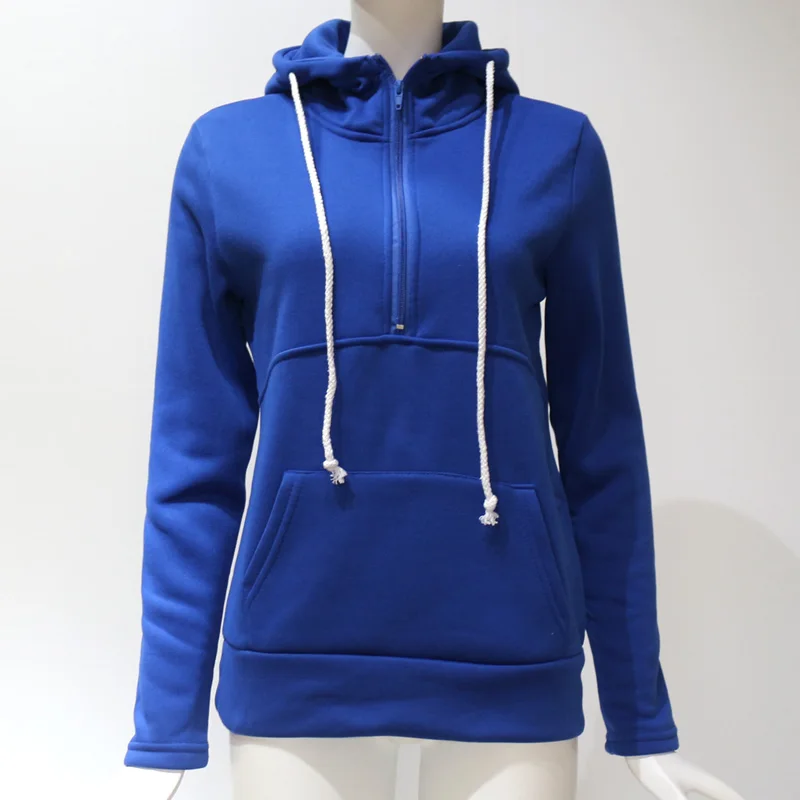 

Hoodies Sweatshirts new Fashion Autumn Winter Zipper Up 2019 Sleeve Hooded Hoodies Casual Loose Solid Cotton Top Pullover 3XL