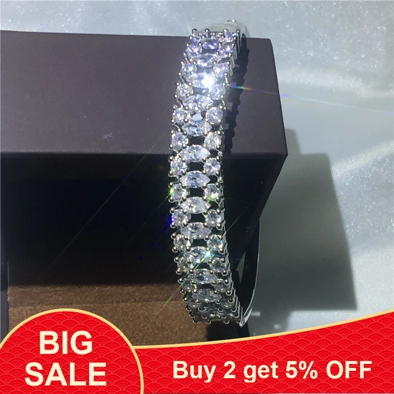 Женские свадебные браслеты с фианитами обручальные ювелирные изделия|Гибкие и