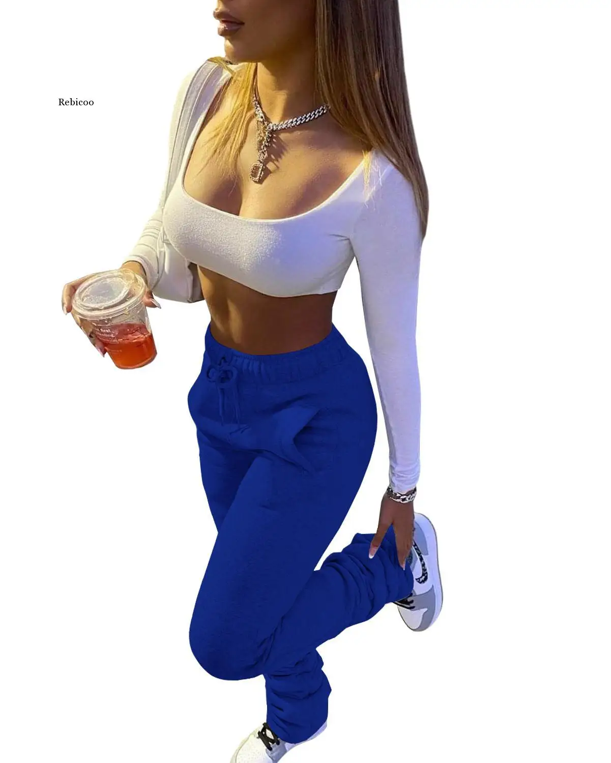 

Spring Pants Women Solid High Waist Drawstring Bell Bottom Flare Pleated Pants Casual Active Leggings Thick Sweatpants Trousers