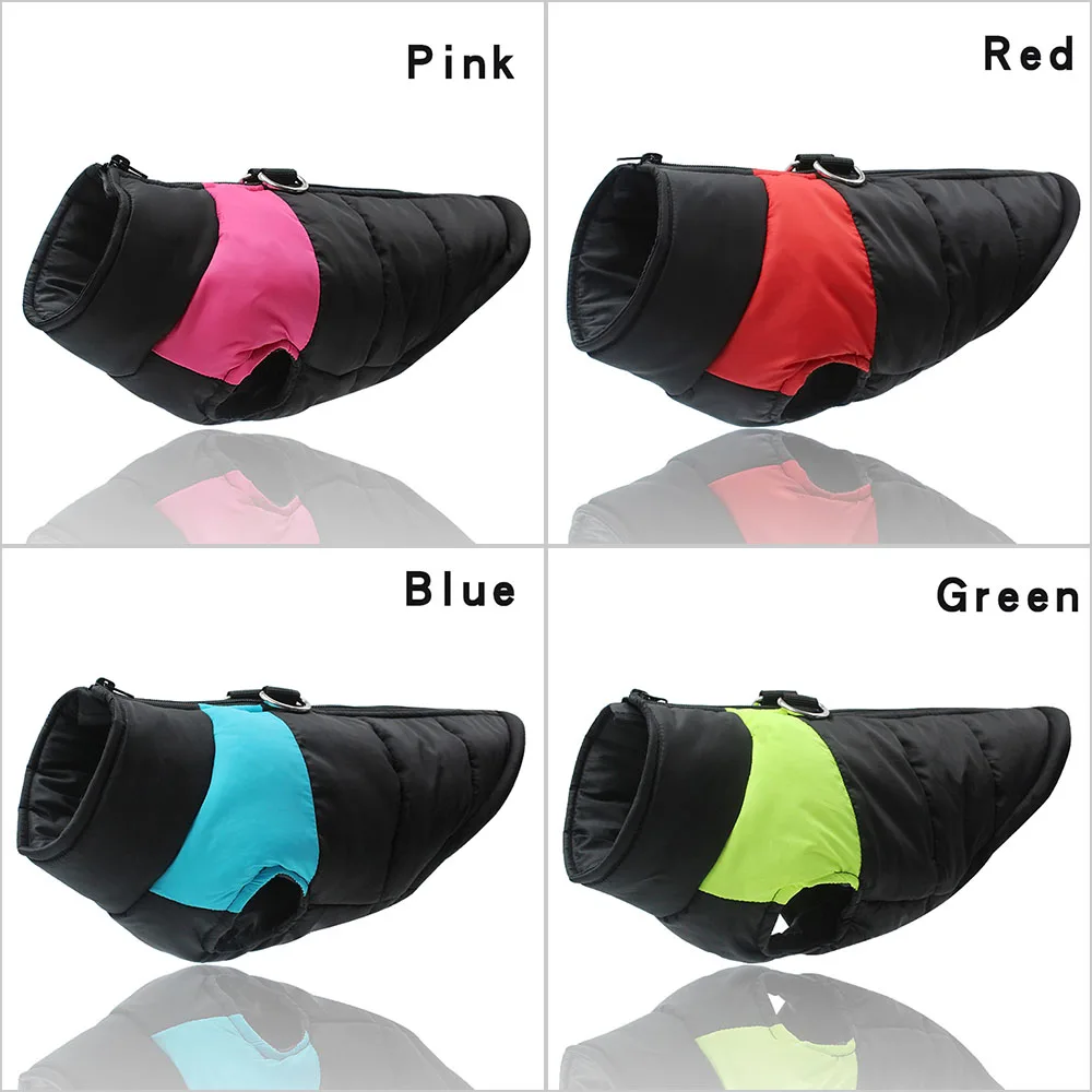 S-5XL водонепроницаемые Большие куртки для собак Зимняя Теплая Одежда животных