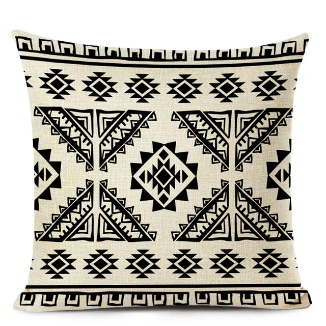 Retro High Quality ethnic Geometry Cushion Cover Throw Pillow Cutton Linen Car Sofa Bed Home Decor Textile Printed Pillowcase - Цвет: 8