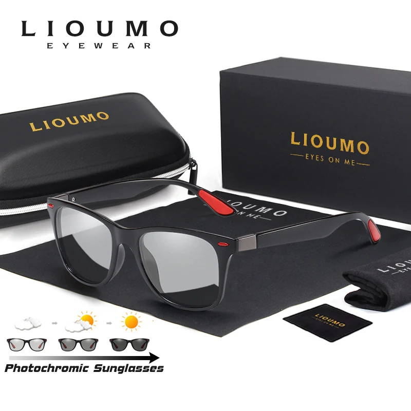 

LIOUMO Fashion Photochromic Polarized Sunglasses Men Square Glasses For Women Anti-Glare Driving Goggle UV400 gafas de sol mujer