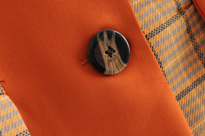 

PYJTRL Women's New Solid Color Plaid LAPEL SUIT