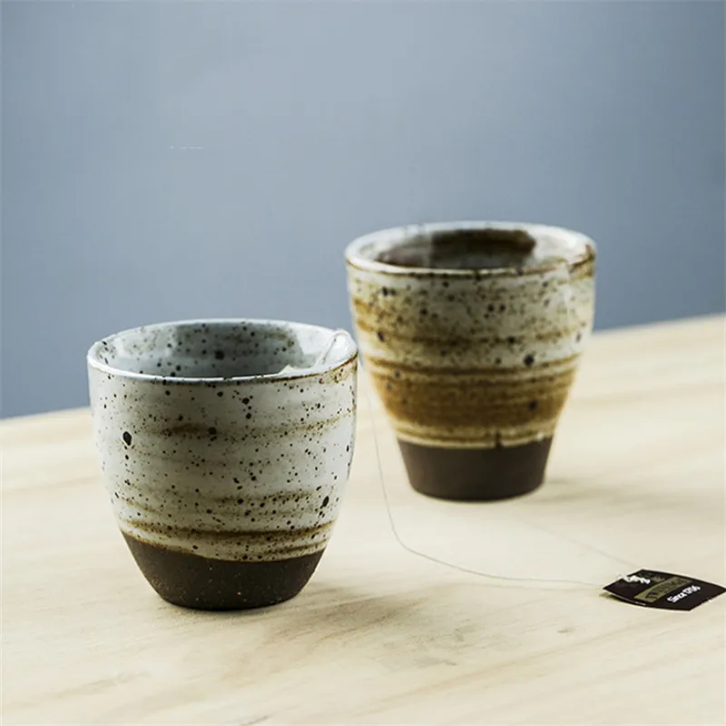 Japanese Handmade Coarse Pottery Teacup Ceramic Kung Fu Small Tea Bowl Retro Cup Creative Coffee Milk Water Mug Drinkware | Дом и сад