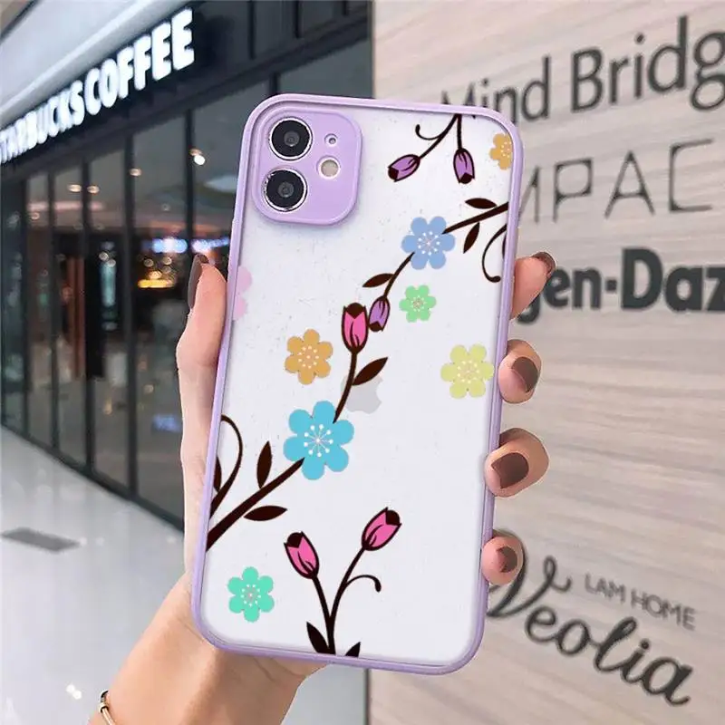 

Luxury 3D Relief Flower C Phone Cases matte transparent For iphone 7 8 11 12 plus mini x xs xr pro max cover