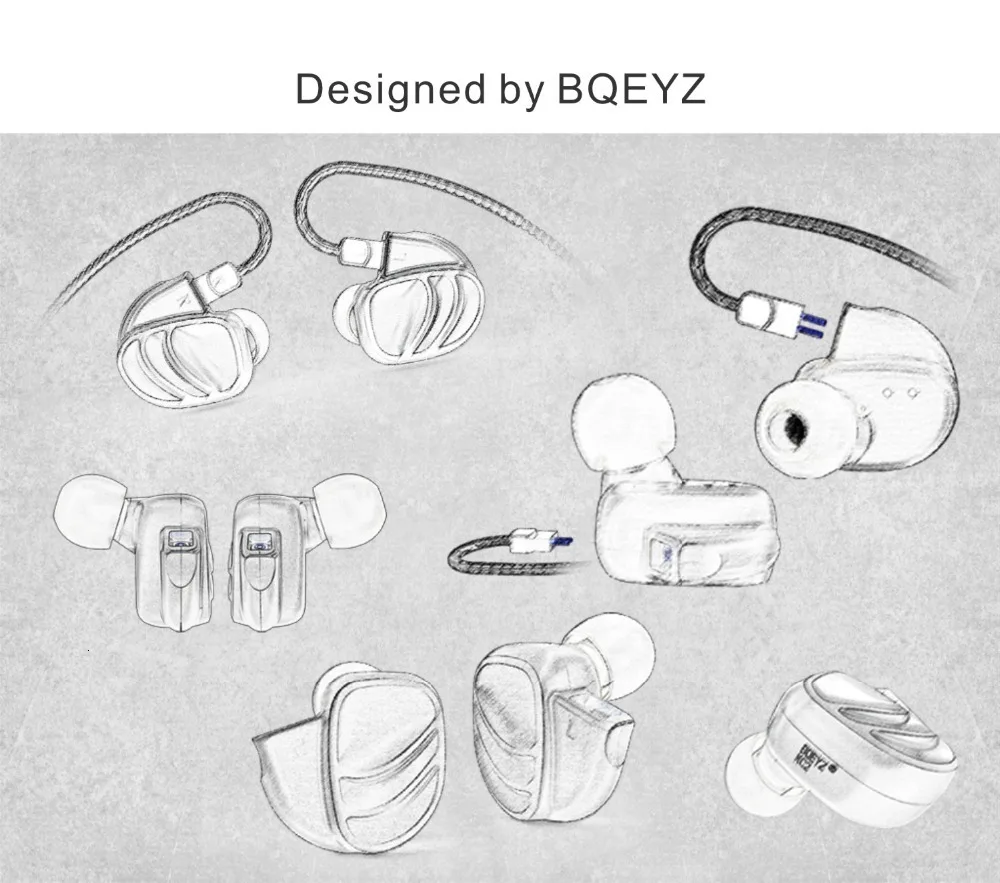 AK BQEYZ KC2 2BA+ 2DD гибридные динамические Hi-Fi наушники с головным штекером, наушники для бега, спортивные наушники, наушники-вкладыши