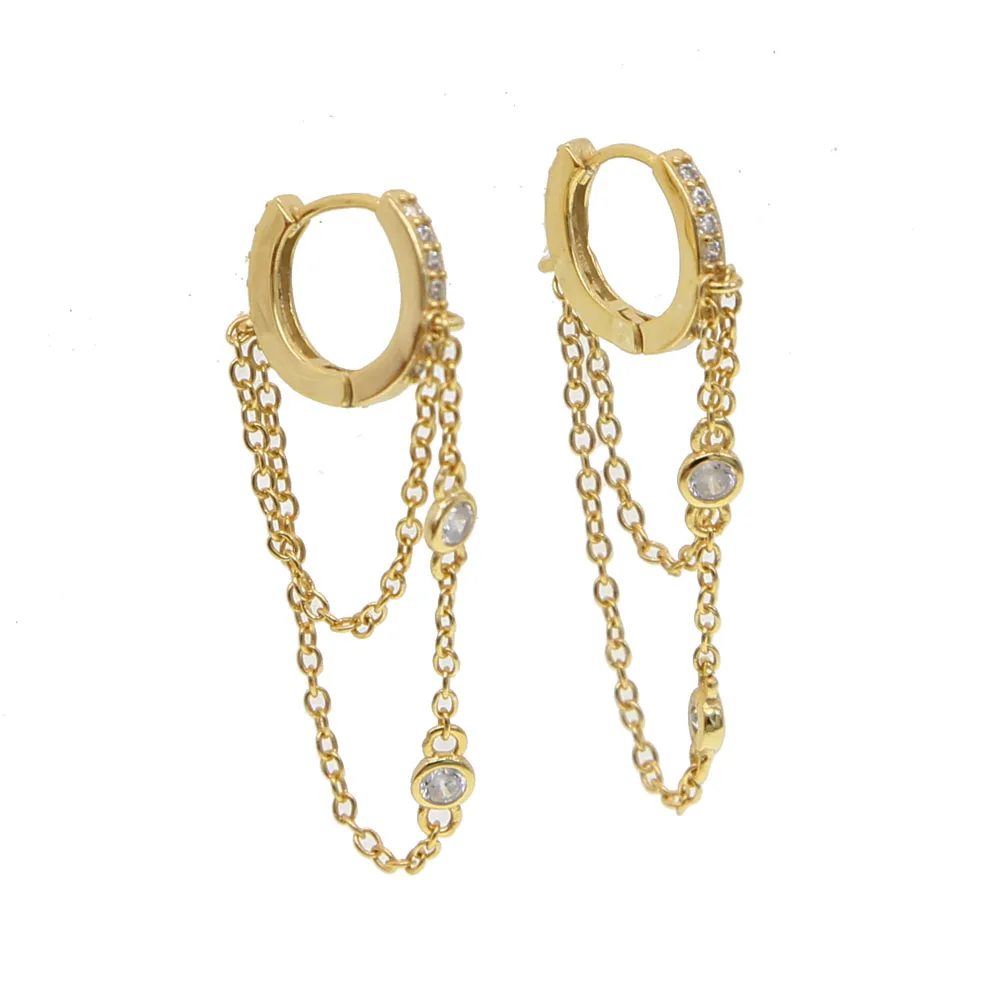 Серьги на цепочке с бахромой из 925-й стерлингового серебра, элегантный подарок для подруги, изысканное серебряное украшение с двойным каплевидным креплением и кубическим цирконием.