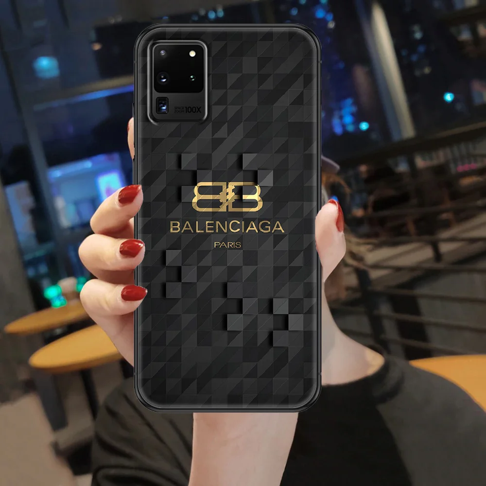 

Paris Fashion Brand Phone case For Samsung Galaxy Note 4 8 9 10 20 S3 S5 S8 S9 S10 S20 Plus UITRA Ultra black luxury back