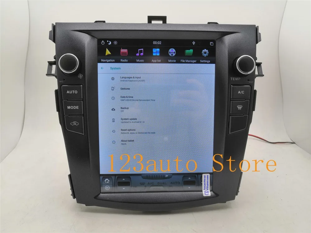 10,4 ''вертикальный Tesla стиль Android 8,1 автомобильный DVD gps плеер для Toyota Corolla 2006 2007 2008 2009 2010 2011 2012 2013 PX6 радио