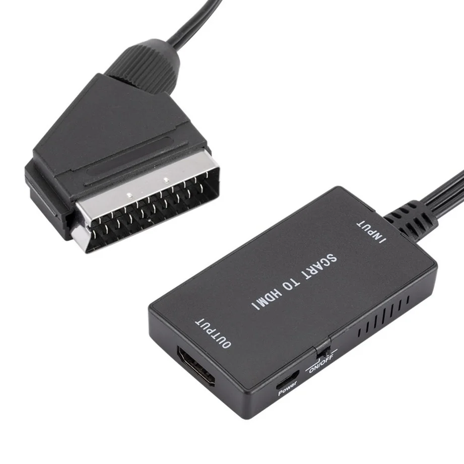grwibeou scart to hdmi converter with cable wrugste scart in hdmi out hd 720p1080p switch video audio adapter for hdtv dvd free global shipping