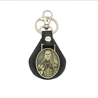 holy jesus exorcism talisman christian prayer retro leather pendant key chain rings jewelry gifts