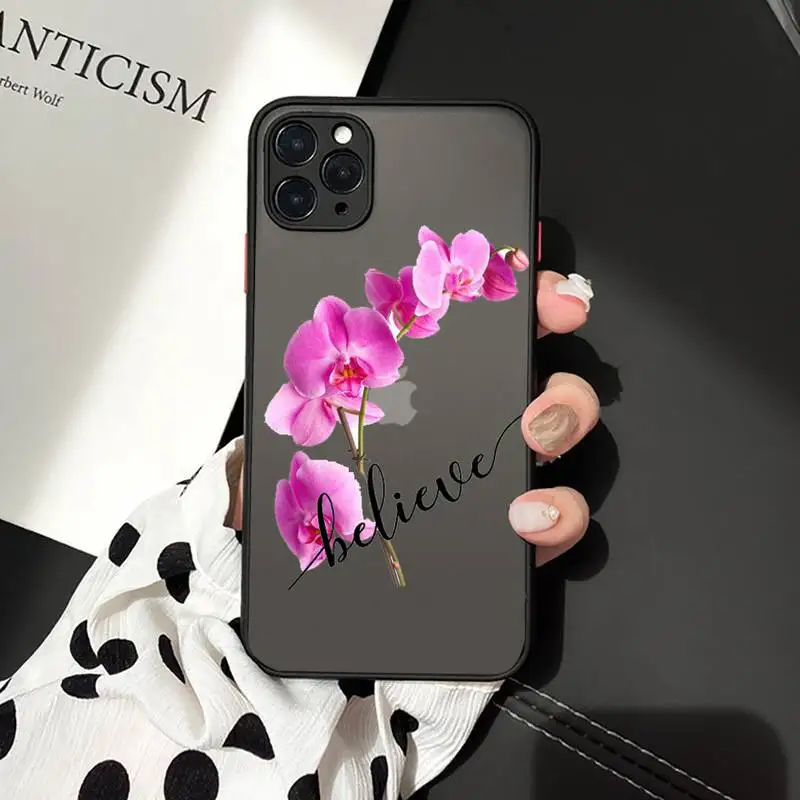 

Phone Case For iPhone 12 11 Mini Pro XR XS Max 7 8 Plus X Floral PERSONALISED Matte transparent cover