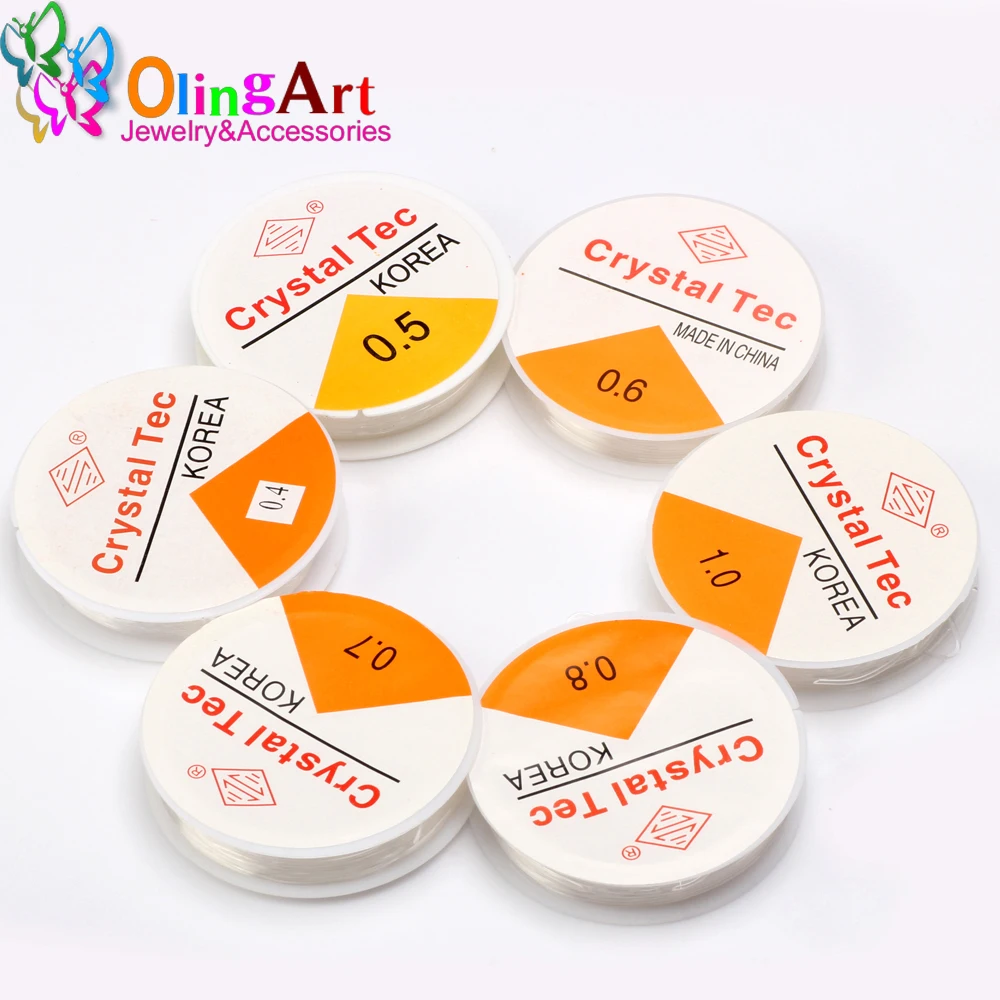 OlingArt 0 4 5 6 8 1 мм Катушка кристально прозрачной эластичной проволоки для