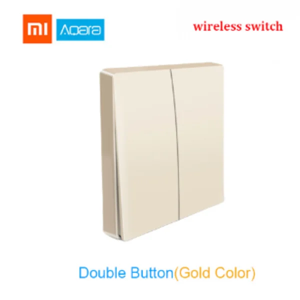 wireless double key Новейший Mijia Aqara настенный выключатель Умный светильник ZigBee переключатели дистанционное управление Золотая версия для apple homekit - Цвет: wireless double key