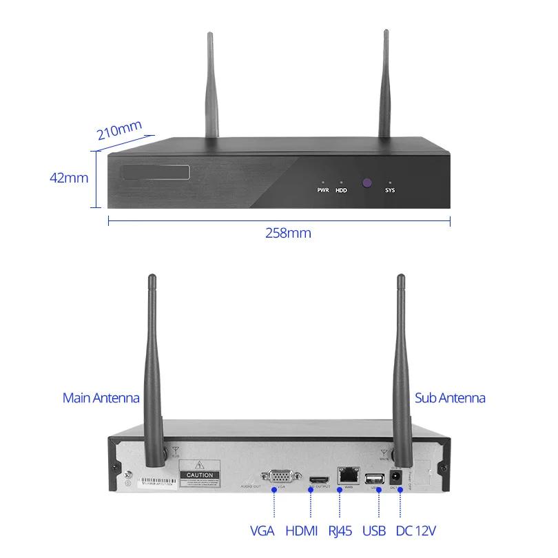 Wheezan камера видеонаблюдения с WiFi безопасности Системы комплект 4CH 1080 P NVR жесткий диск на 1 ТБ 720 P Беспроводной Камера домашняя камера видеонаблюдения, наружная ip-камера комплект