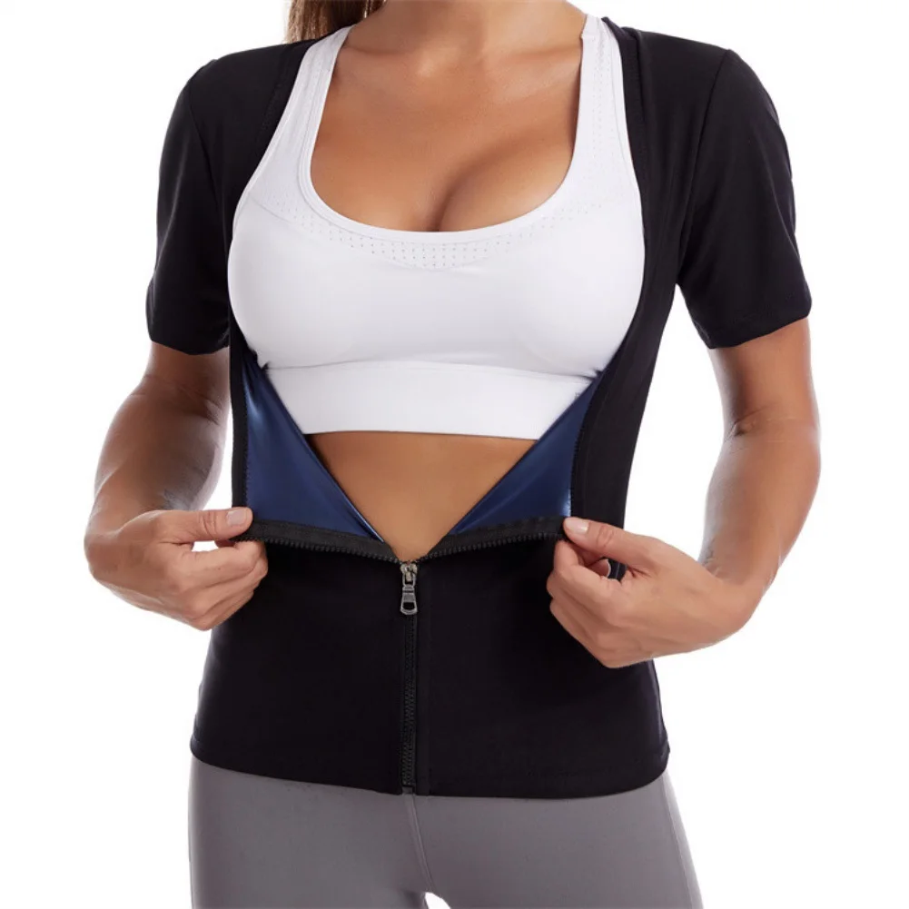 

2021 Sauna Corset Top Polymer Waist Trainer Weight Loss Sweat Vest Tummy Slimming Sheath For Fat Burning Body Shaper Shapewear