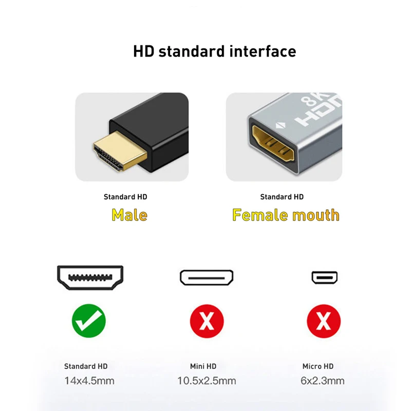 HDMI-совместимые адаптеры мама-мама 2 1 удлинитель интерфейса для видеокабеля 60 Гц 8K