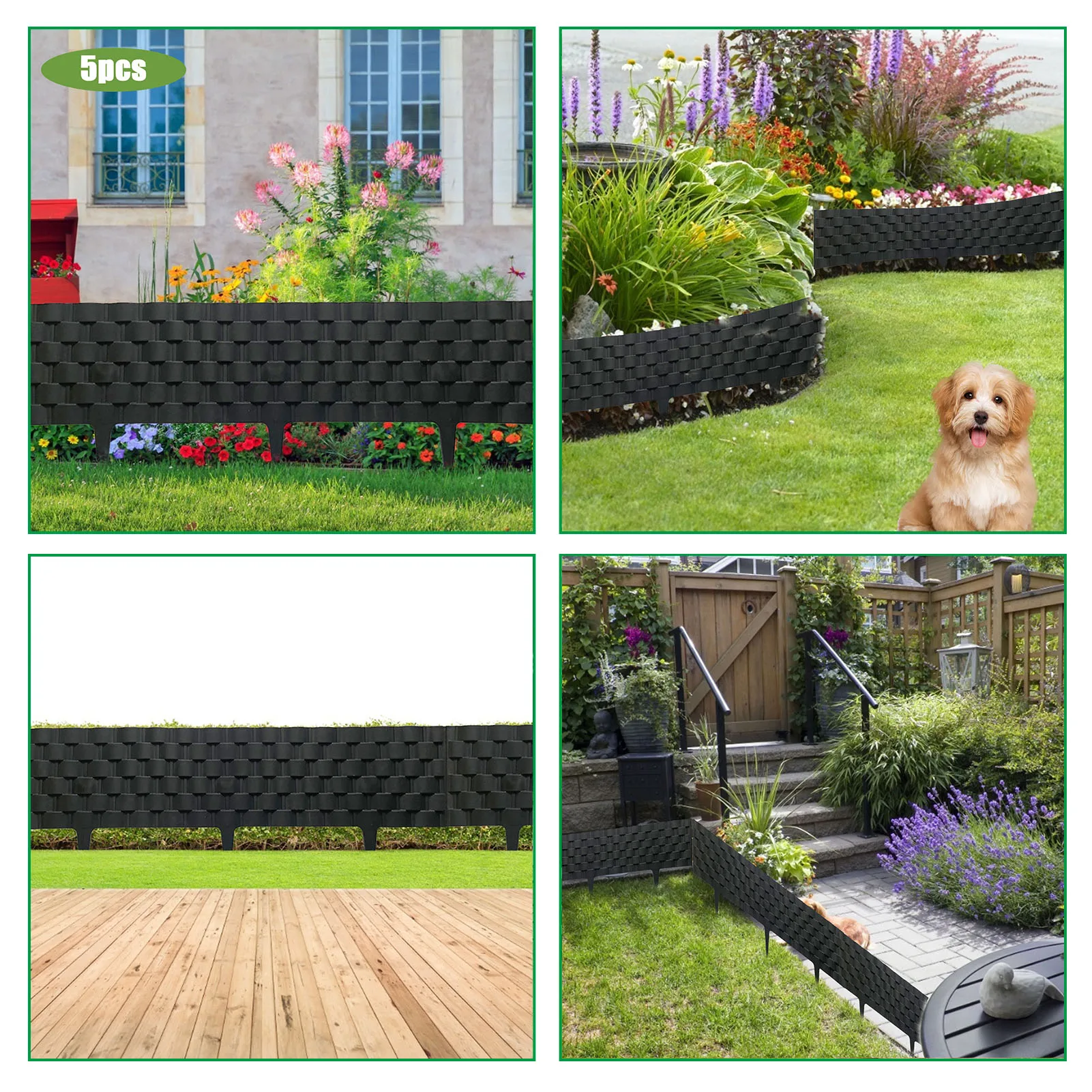 

2PCS GardenSplicable And Removable Plastic Fence Fencing Plastic Rattan Effect Edging Fence Wedding Decor Garden Accessories Hot