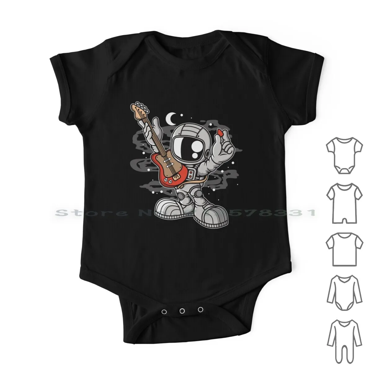 

Astronaut Guitar-Funny Outer Space Lovers Newborn Baby Clothes Rompers Cotton Jumpsuits Acoustic Guitar Band Musician Stars