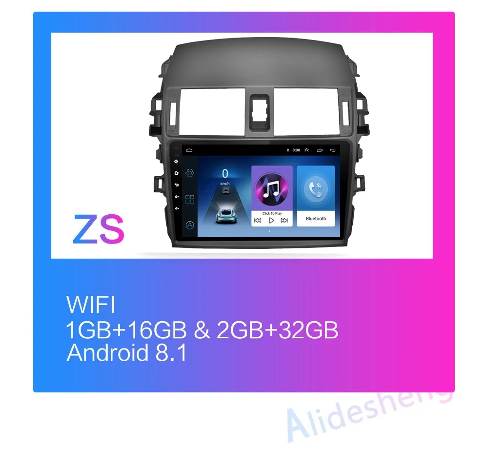 2din 2.5D Android 8,1 Автомобильный мультимедийный dvd-плеер для Защитные чехлы для сидений, сшитые специально для Toyota Corolla 2007 2008 2009 2010 2011 2012 2013 автомобиль радио gps навигации