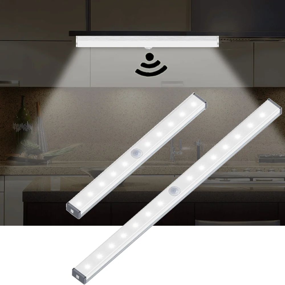 10cm 21cm 29cm Long Strip Under Cabinet Light Magnetic Closet Light Motion Sensor Closet Lamp For Home Kitchen Wardrobe lighting