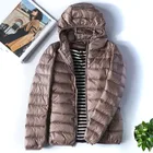 Пуховик женский зимний, 2020, ульсветильник, на 90% белом утином пуху, тонкий, с капюшоном, теплый, Повседневный, парка