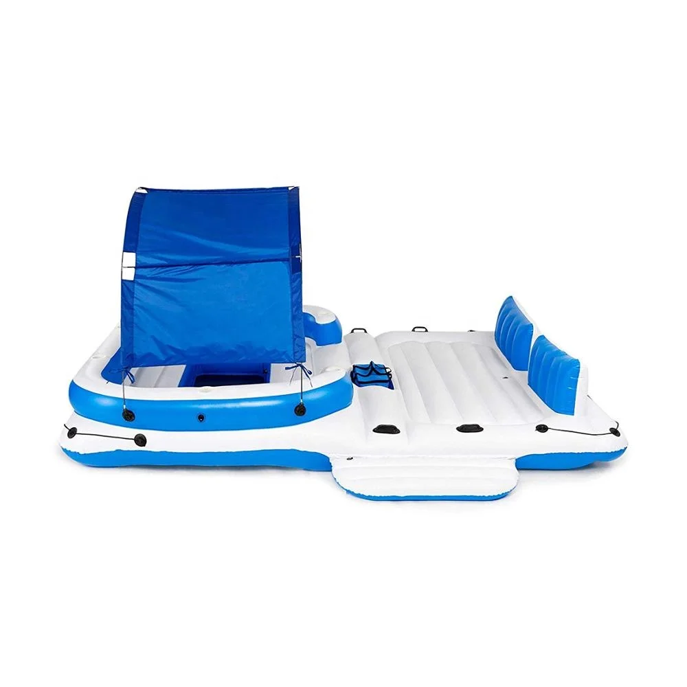 Large Inflatable 6 Person Lake Pool River Floating Island Raft With Canopie Water Tropical For Fun | Игрушки и хобби