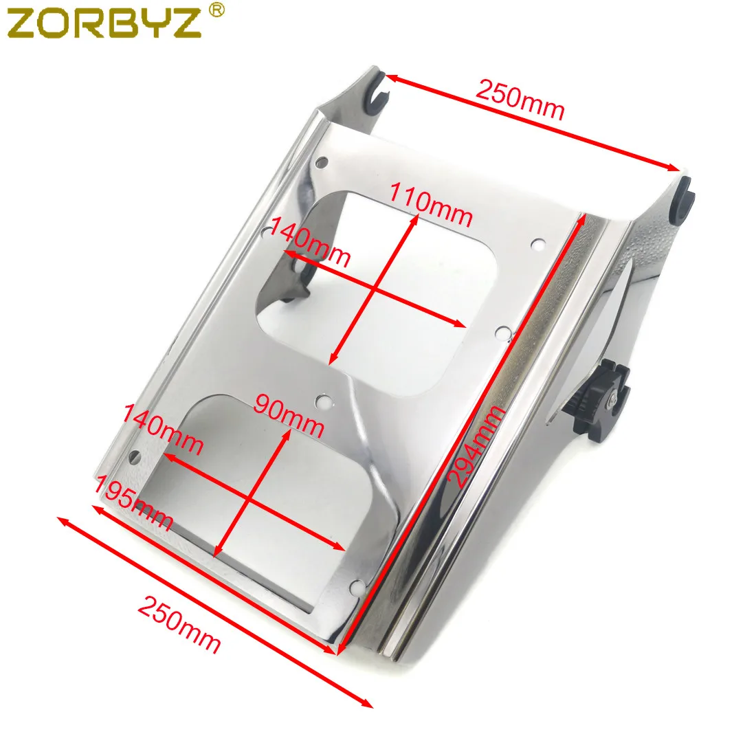 ZORBYZ мотоциклетный хромированный Двухместный багажный стеллаж для Harley Road King Street