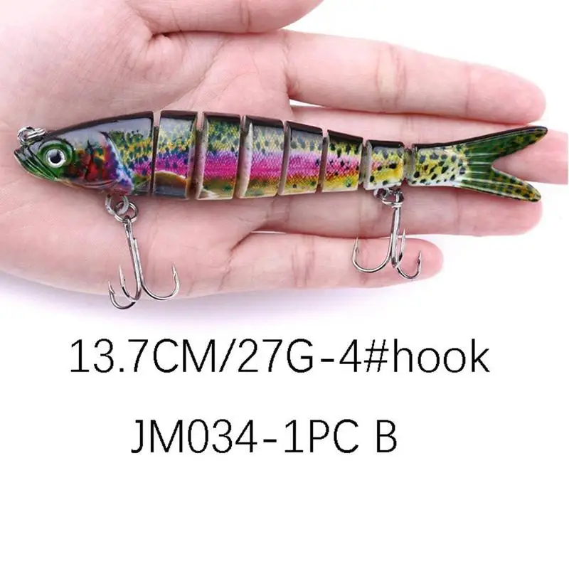 

1pcs Fishing Lures Multi Section Fake Hard Bait Sinking Wobblers Fishing Lures 13.7cm Accessories Bait Fishing Simulation T A3B2
