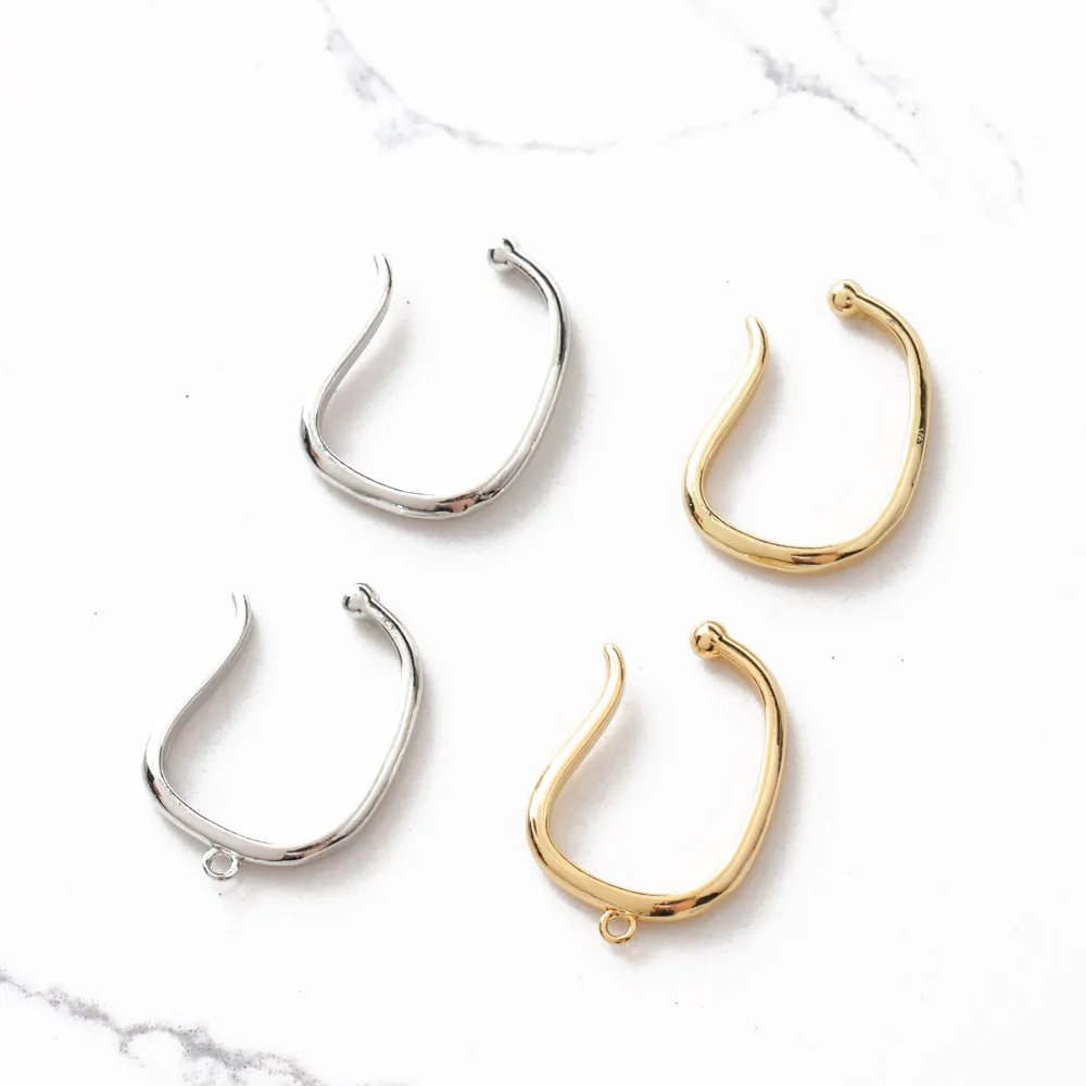 

4PCS 14k Gold Plated Painless Ear Clip Ring Clip on Earrings Diy Making Supplies Jewelry Findings Components Accessories