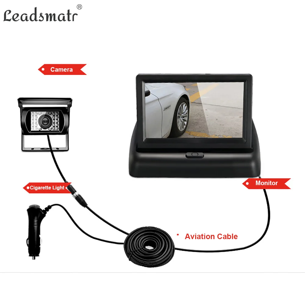 Камера заднего вида с ночным видением + 4 3 дюймовый складной монитор для