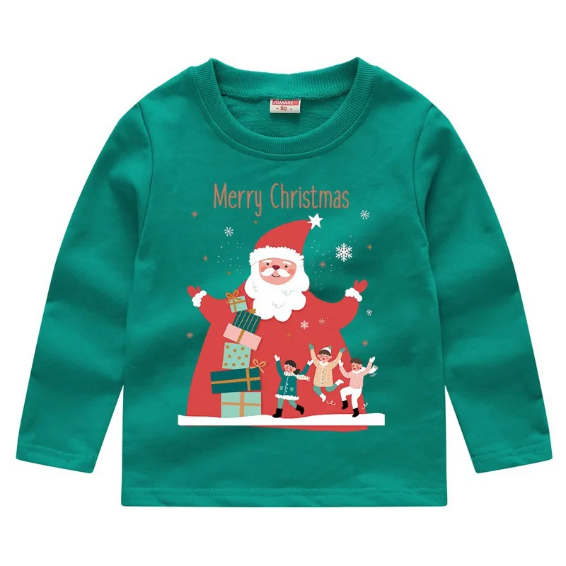 Style 21 Для детей Рождественская Толстовка для маленьких мальчиков и девочек, забавные рождественские печати пуловер с круглым вырезом и длинными рукавами, толстовка, свитер Осень Топы - Цвет: Style 21