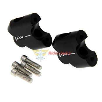 Black laser Logo VSTROM For Suzuki DL 650 V-STROM DL650 2004-2012 2009 2010 2011 Motorcycle Handlebar Riser Up Backs Moves Bracket Kit - Цвет: Black
