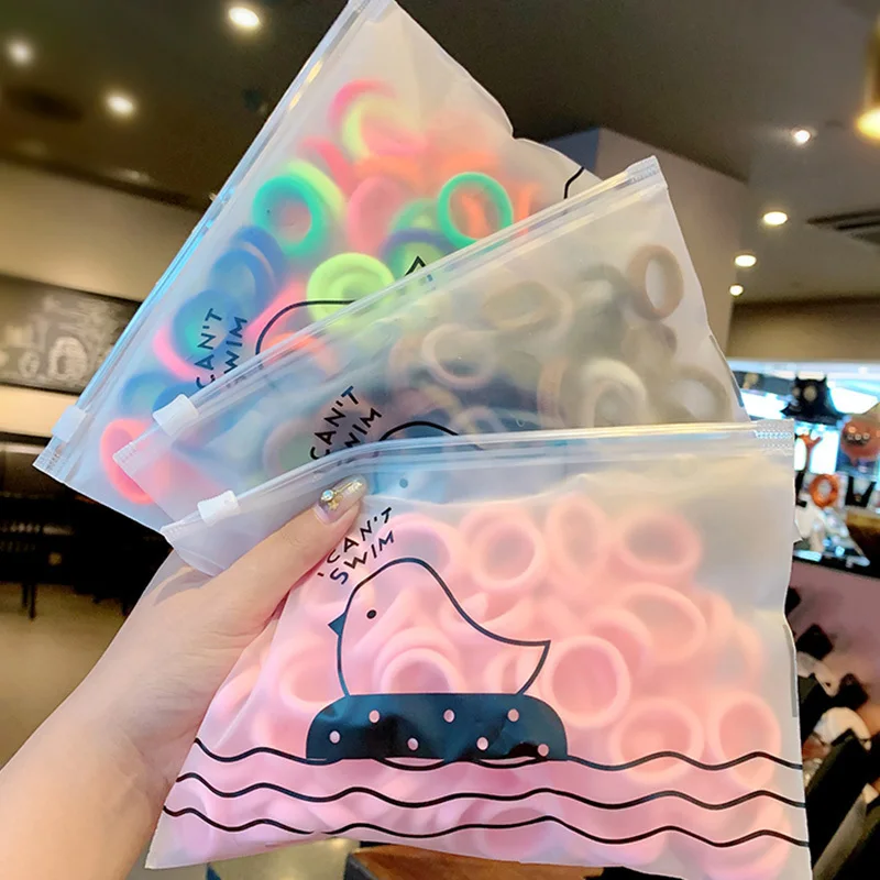 50 шт. эластичные резинки для волос девочек аксессуары мягкие нейлоновые ярких