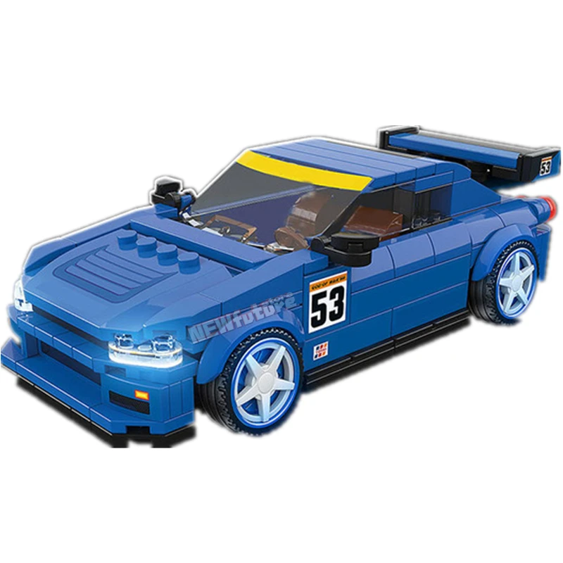 

Новинка 2021, MOC Speed Champion Series GT-R R34, знаменитый суперкар, гоночный автомобиль, спортивные строительные блоки, кирпичи, наборы, Классическая моде...
