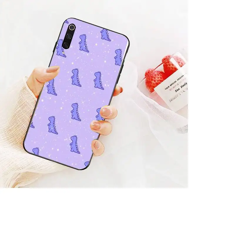 

Cute Dinosaur Cub Phone Case For Redmi 9A 8A 7 6 6A Note 9 8 8T Pro Max Redmi 9 K20 K30 Pro Black Silicone Soft TPU Case