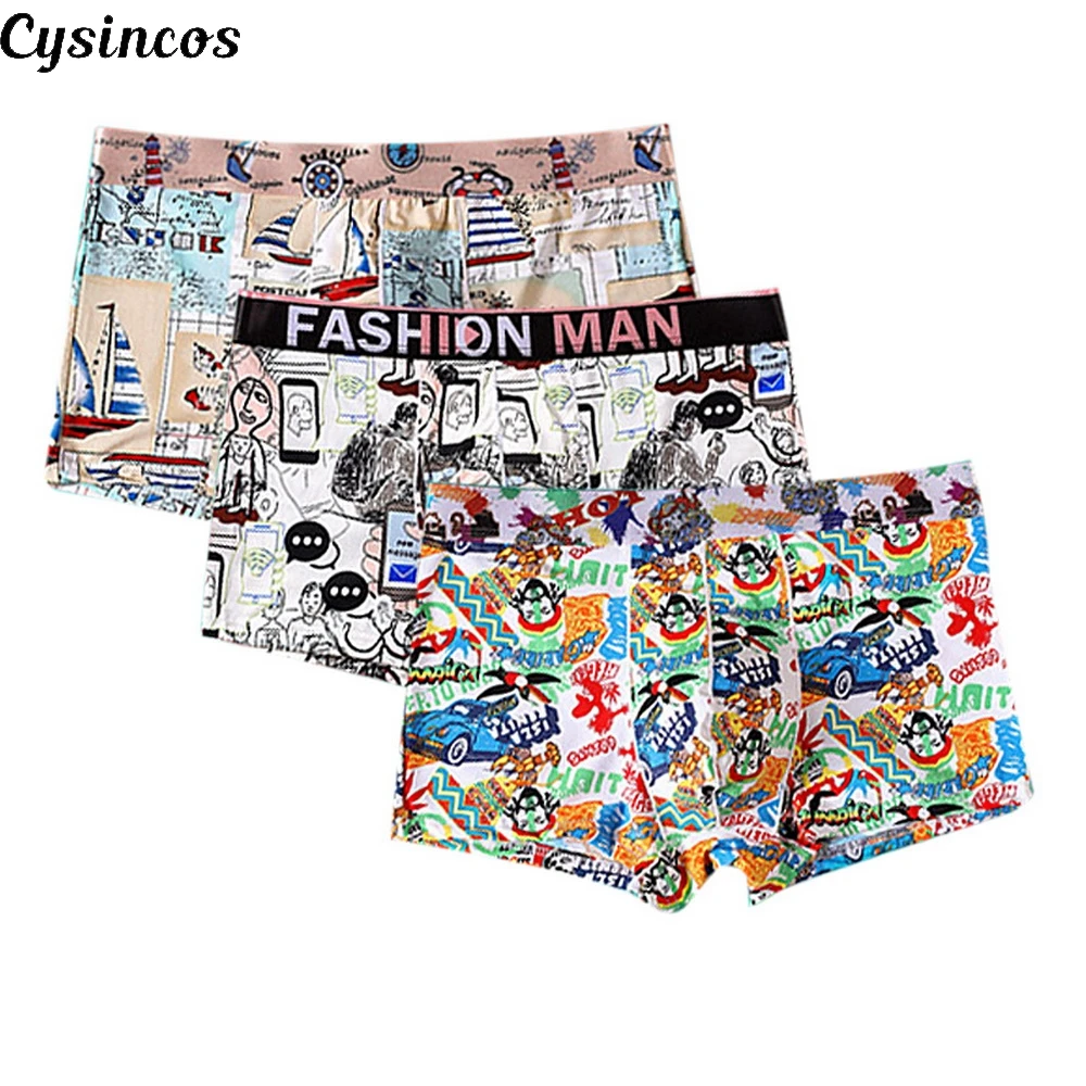 CYSINCOS Mens Boxer Cotton Underpants Knickers Sexy Shorts Underwear Masculina Clothes |