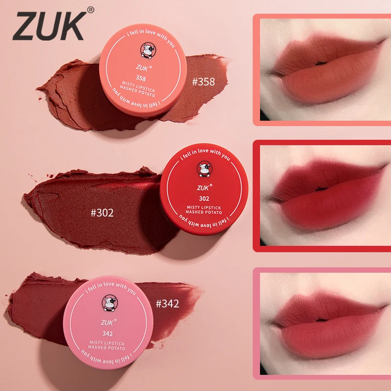 

Zuk Mousse Matte Lipstick For Lips Mud Cosmetics Professional Makeup Full Portable Waterproof Lipsticks Make Up Tint Lip Stick