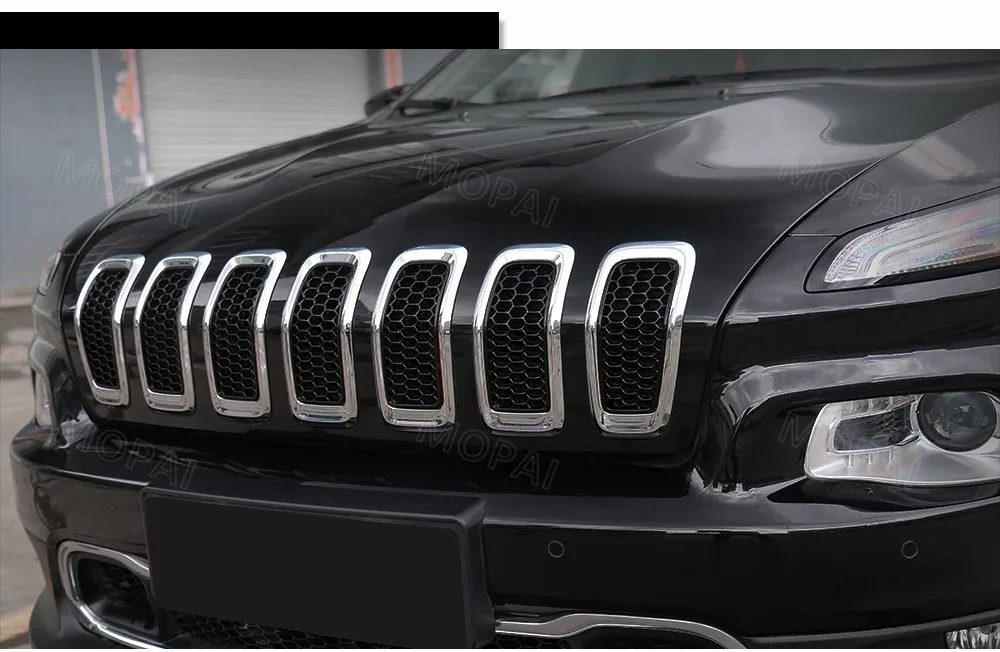MOPAI, автомобильная наклейка для Jeep Cherokee-, автомобильная Передняя сетчатая решетка, декоративная решетка, Защитные вставки, Формовочная крышка, автомобильные аксессуары