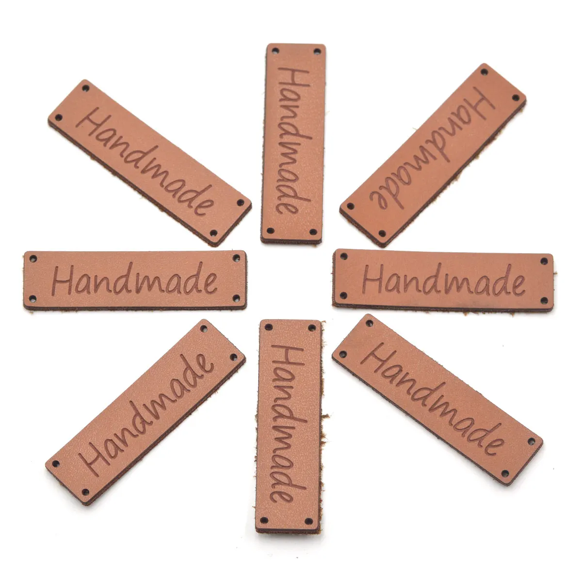 KALASO High Quality 20pcs Handmade Labels Clothes Garment Leather Labels Hand Made Tags Caps Bags Shoes DIY Sewing Supplies