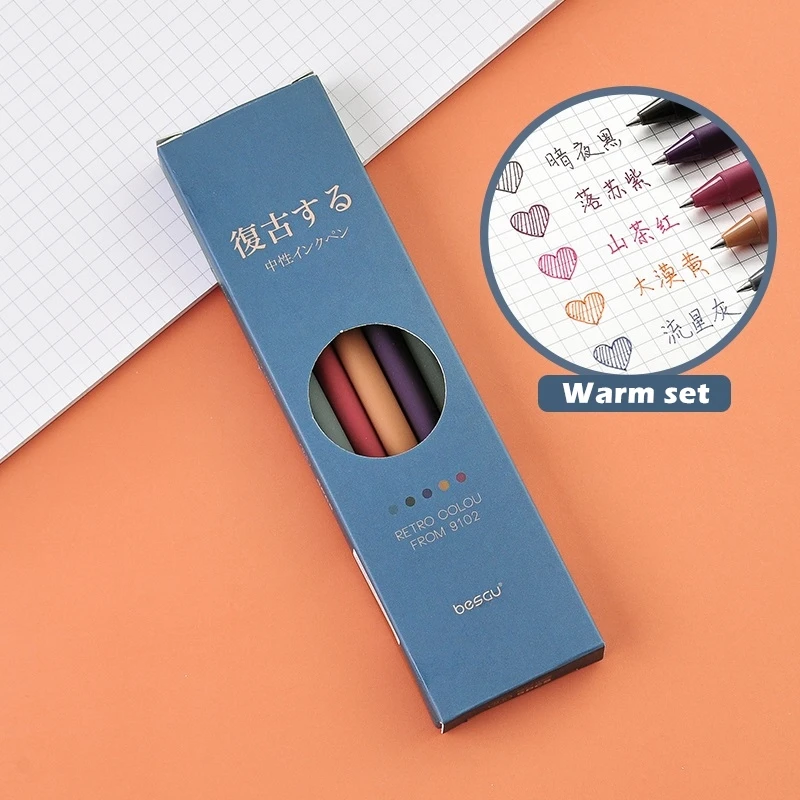 

Набор ручек гелевых VALIOSOPA 5 шт., ретро, 0,5 мм