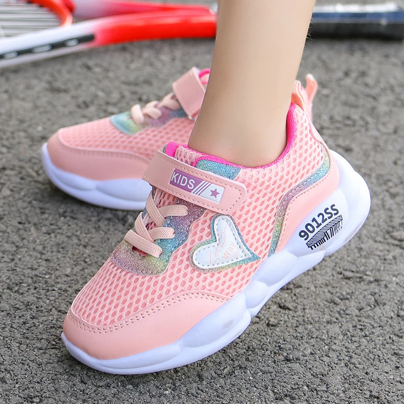 Girls Shoes Kids Sport for Big Sweet Sneakers Pu and Mesh Autumn Winter Comfortable Running Shoe SC129 | Детская одежда и обувь