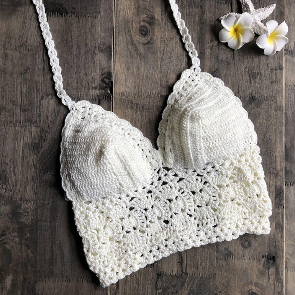 Женский бразильский вязаный комплект бикини ручной работы 2018 купальник с