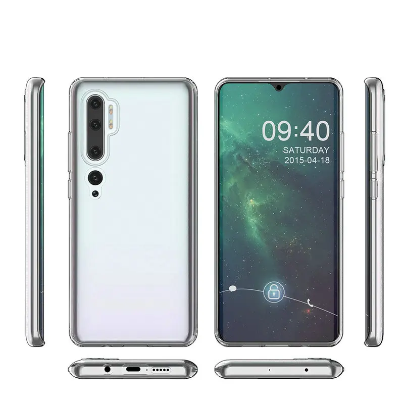 Прозрачный силиконовый чехол для Xiaomi Mi Note 10 Note10 Pro 128 ГБ 256 мягкие чехлы телефонов |