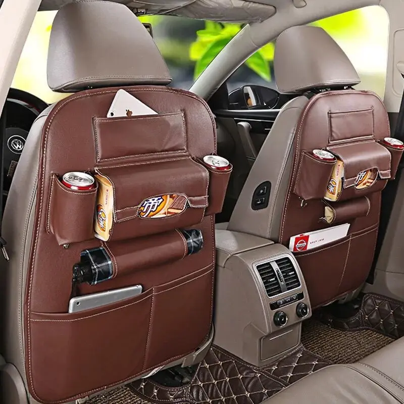 

car cushion seat cover car storage bag car covers Organize Ipad holder Easy to clean rear anti-kick PU leather material
