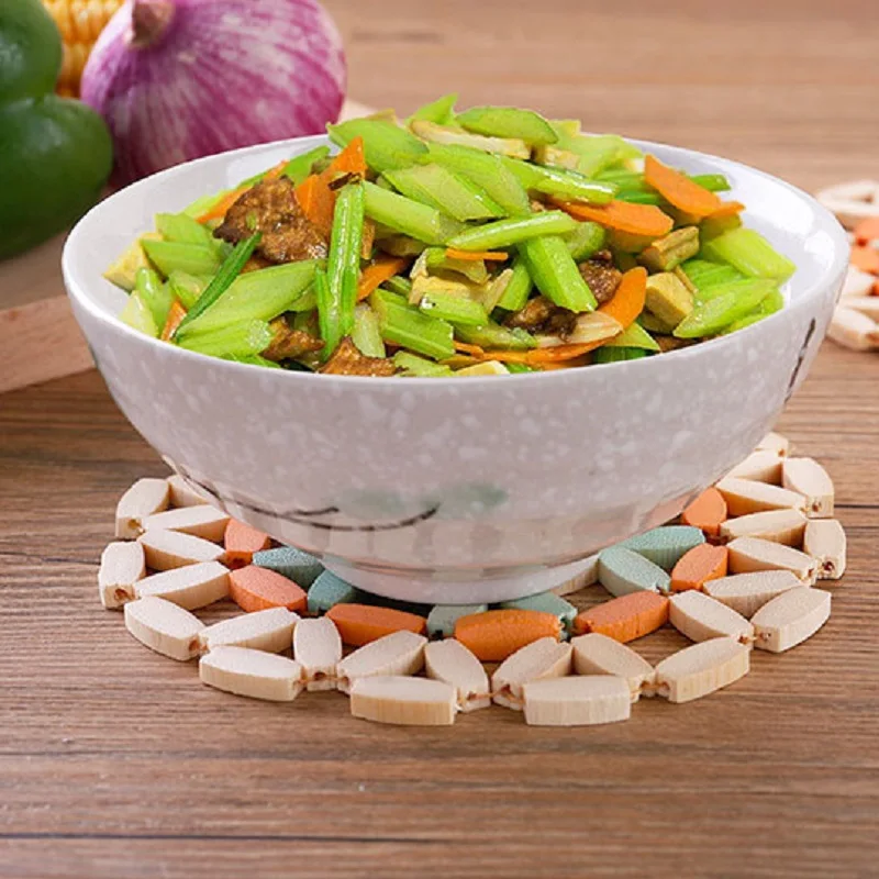 Бамбуковый Коврик для чашки круглая полая изоляция подставка кофе чая горячая