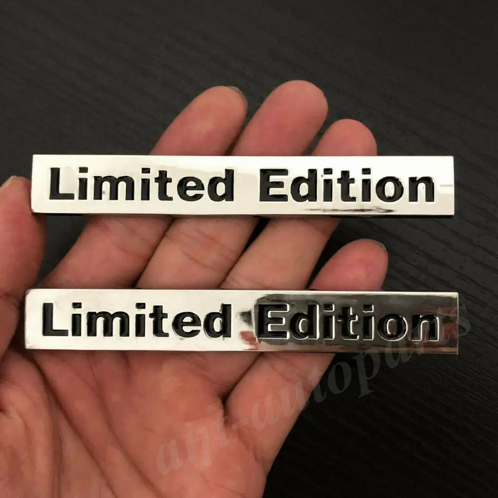 

2pcs Metal Chome Black Limited Edition Car Trunk Emblem Badge Decal Sticker